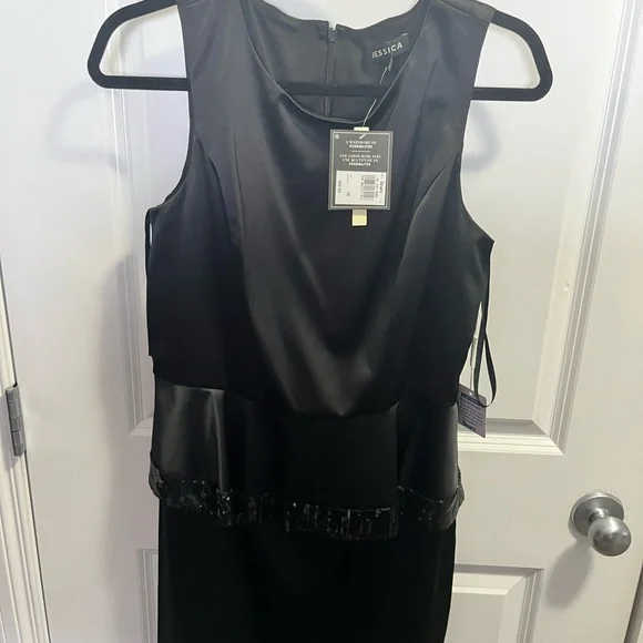NWT black satin dress with sparkle detail - Picture 3 of 3